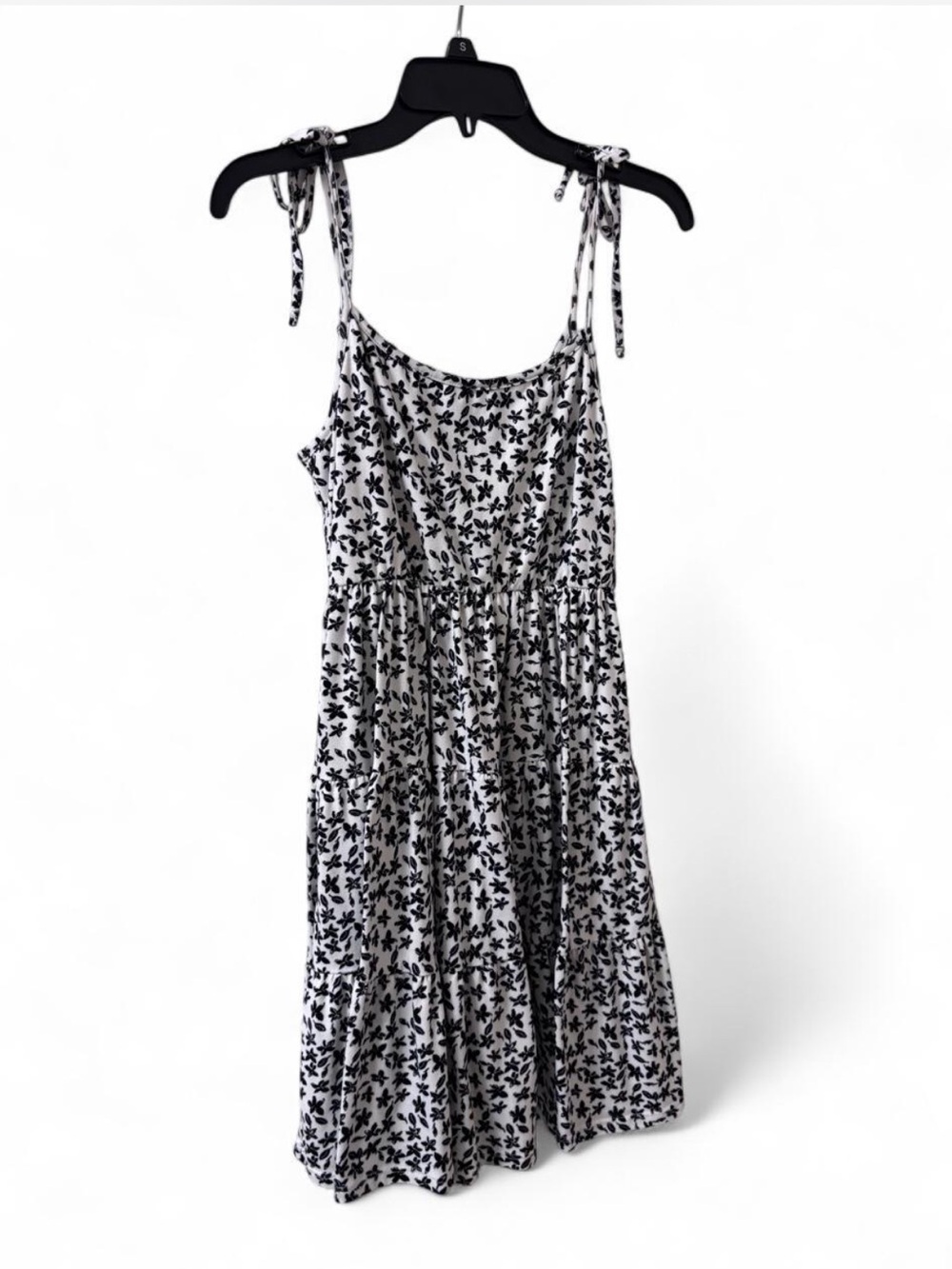 Altard State Black & White Floral Tie-Shoulder Dress